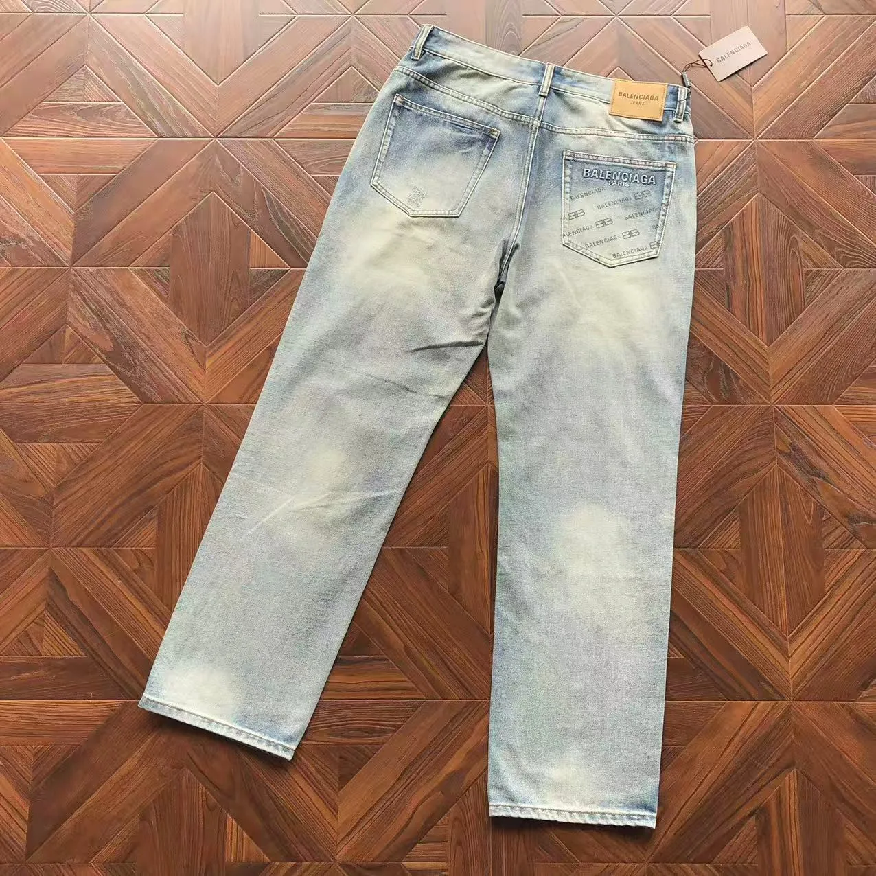 Balenciaga Washed Logo-Embroidered Jeans