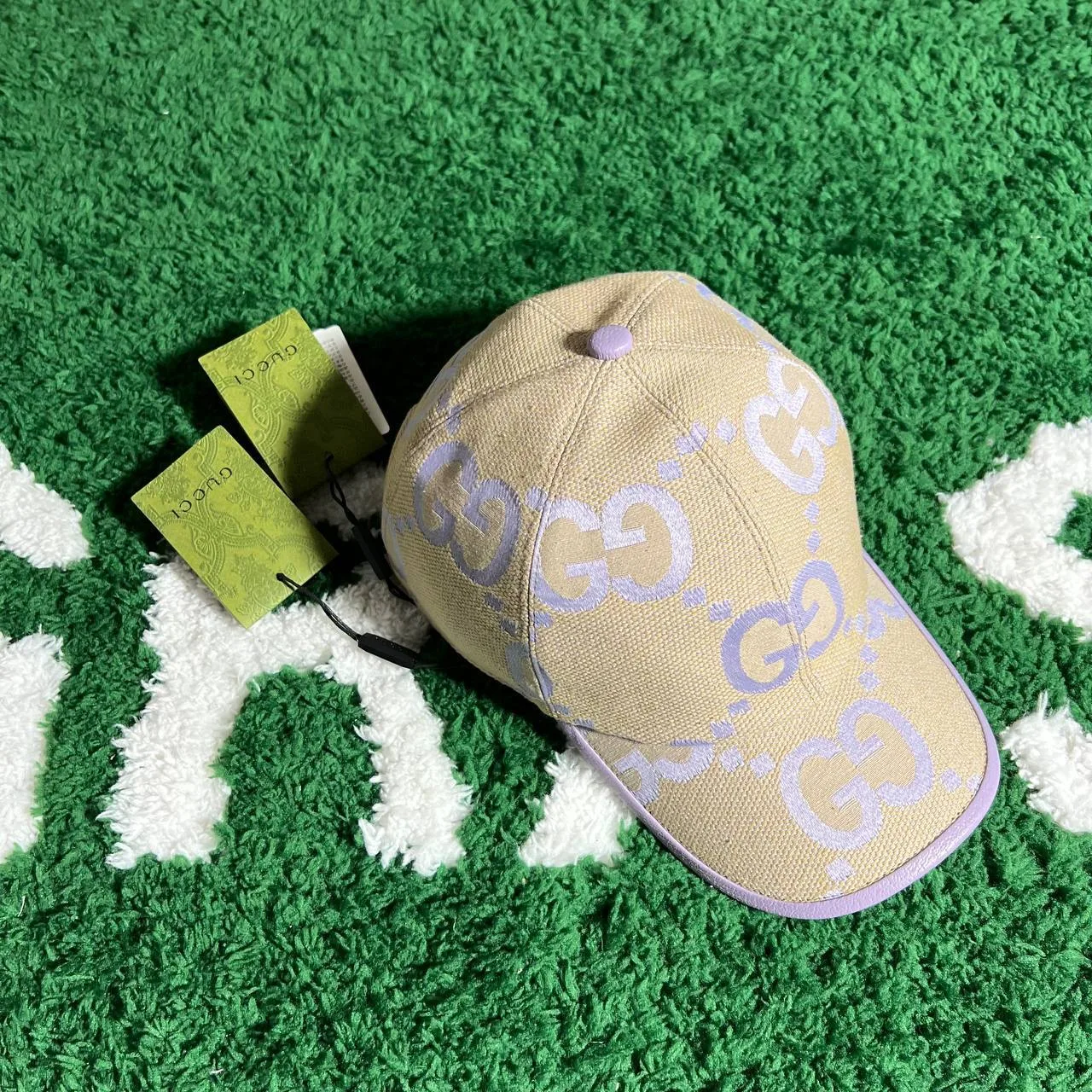 Gucci Jumbo GG Baseball Cap - Beige/Purple