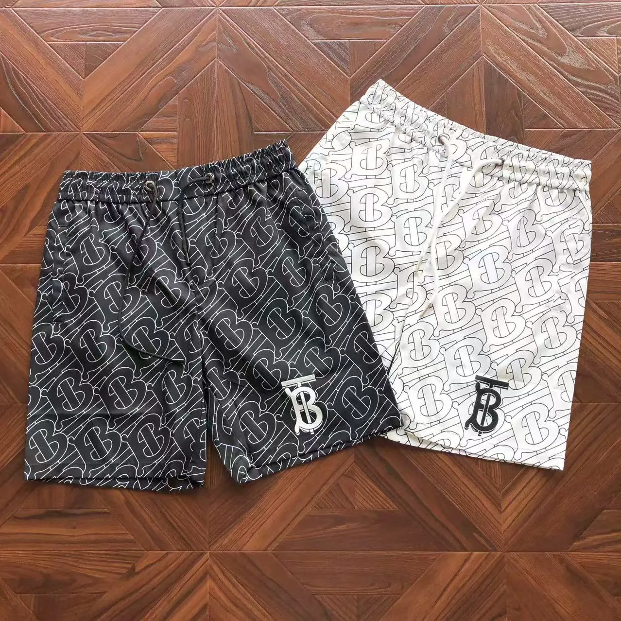 Burberry Monogram Print Drawstring Shorts