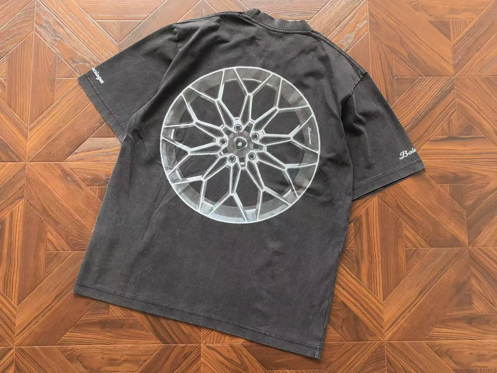 Balenciaga Lamborghini Wheel Print T-Shirt