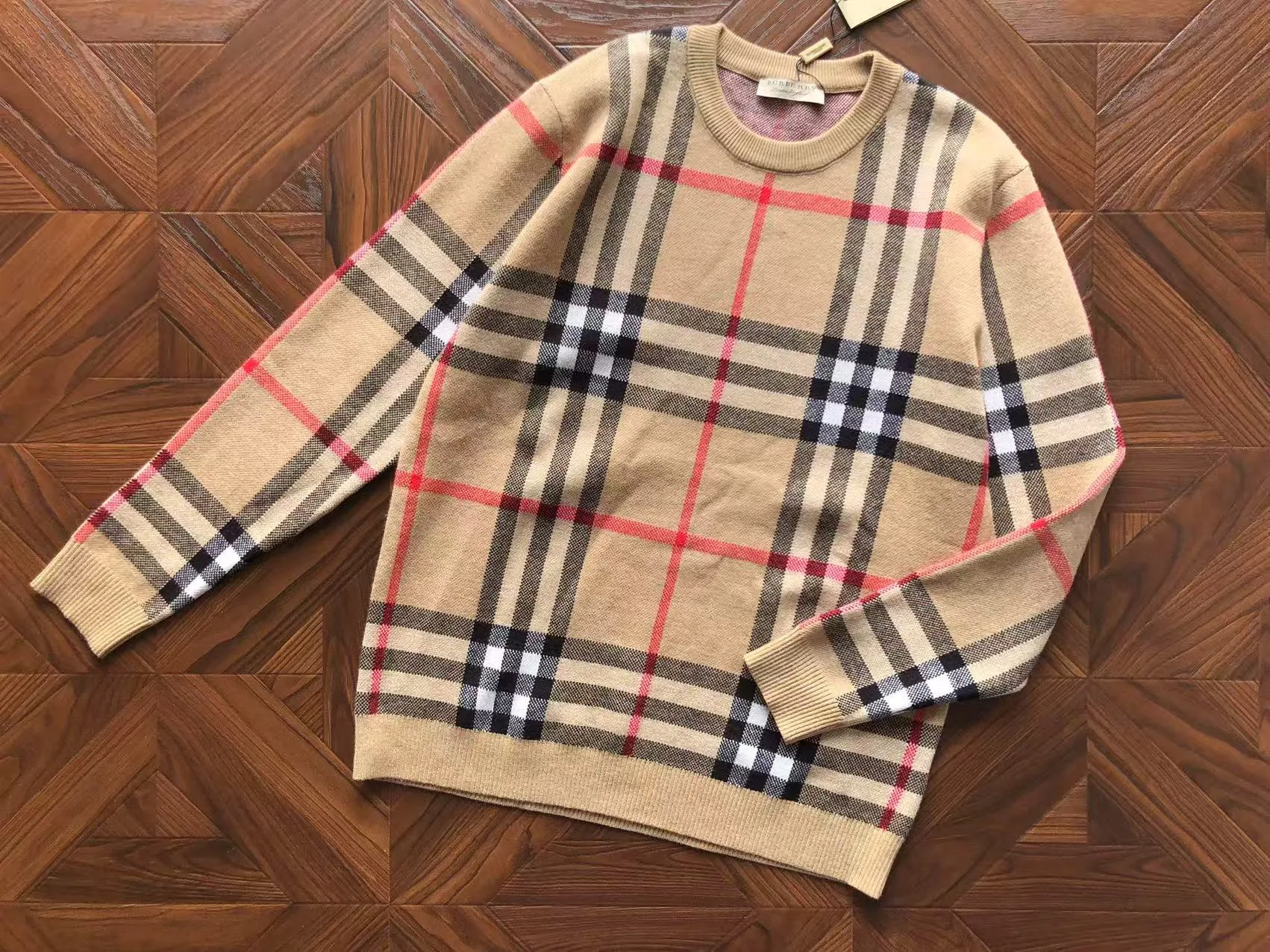 Burberry Check Crewneck Sweater